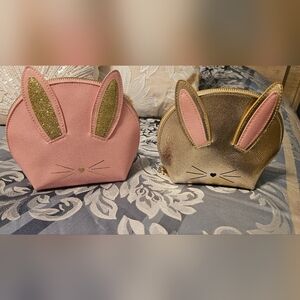 Adorable Vintage Too Faced Bunny Cosmetic Bags (Pair)